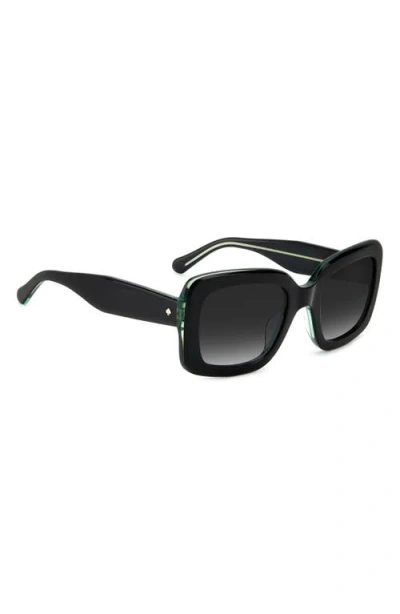 Kate Spade Bellamys 52mm Gradient Rectangular Sunglasses In Black