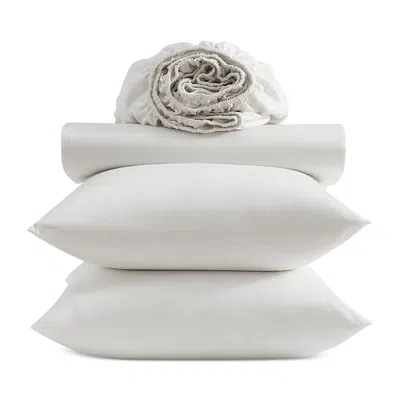 Vera Wang Solid Cool Comfort 4 Piece Sheet Set, Queen In White