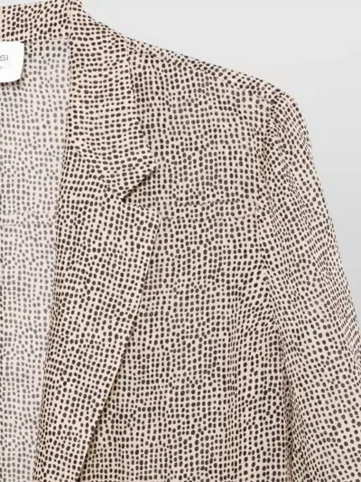 Alysi Single Breasted Blazer Jacket Dot Pattern In Neutral