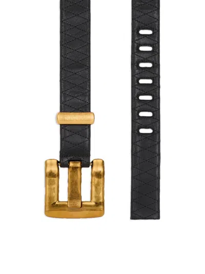 Balmain Anthem Smooth Leather Belt In Multi