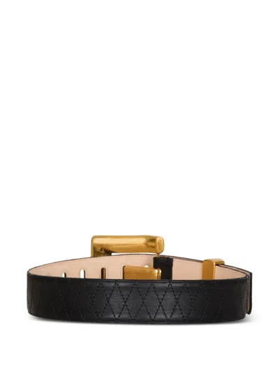 Balmain Anthem Smooth Leather Belt In Multi