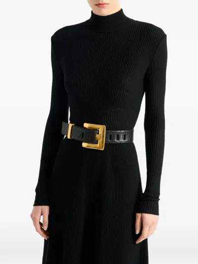 Balmain Anthem Smooth Leather Belt In Multi