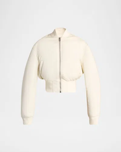 Balenciaga Cropped Bomber Jacket In Technical Faille In White