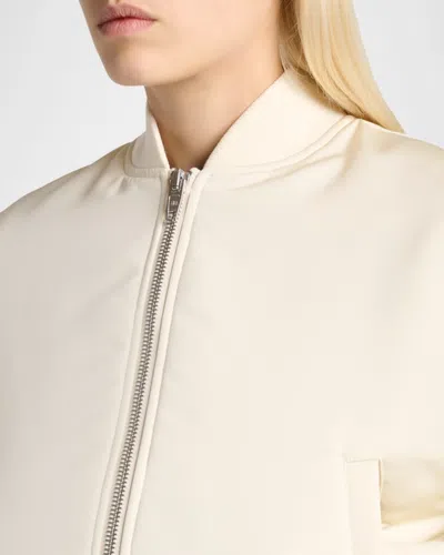 Balenciaga Cropped Bomber Jacket In Technical Faille In White