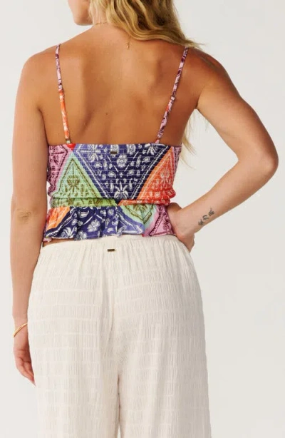 Rip Curl Bossa Nova Smocked Crop Camisole In Multi