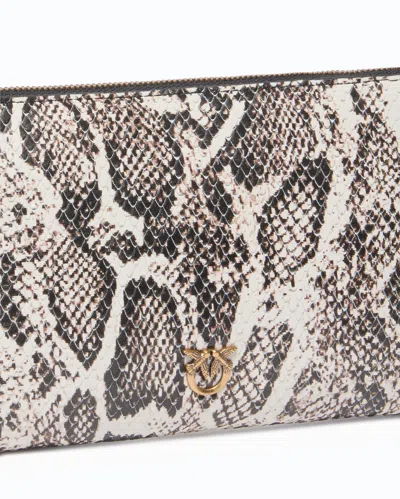 Pinko - Pochette À Bandoulière Mini Flat Horizontal En Cuir Embossé Python