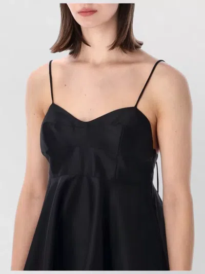 Rohe Paneled Duchesse-satin Peplum Bustier Top In Black