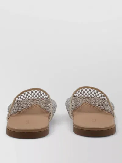 Alysi Mesh Rhinestone Polyester Slip On Mules In Gray