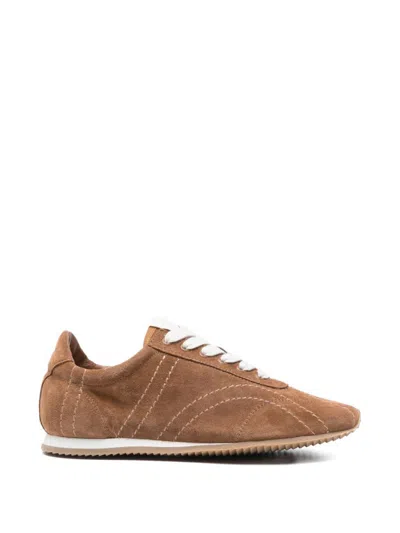 Totême Flex Suede Sneakers Copper In Brown