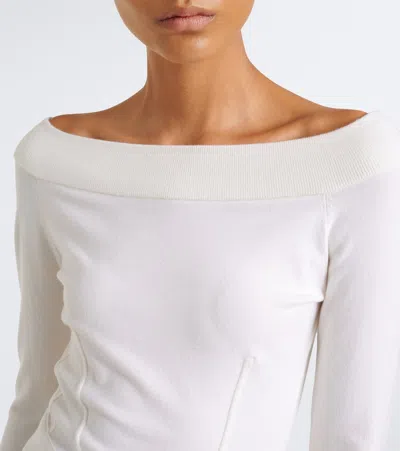 Max Mara Wool-blend Sweater In White