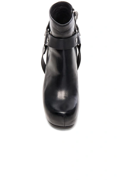 Shop Rick Owens Harness Zip Leather Wedge Boots In Black