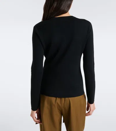 Max Mara Virgin Wool Sweater In Black