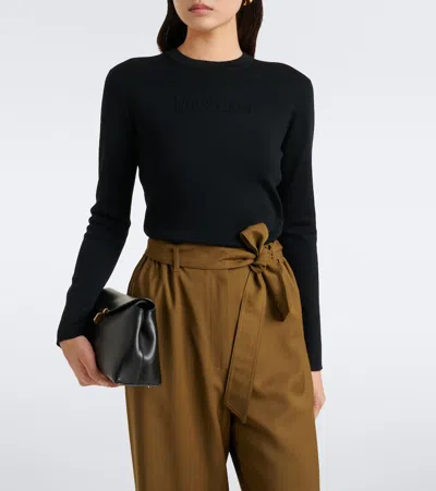 Max Mara Virgin Wool Sweater In Black