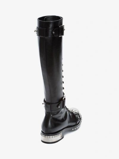 Shop Alexander Mcqueen Hobnail Boot In Black