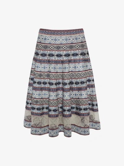 Shop Alexander Mcqueen Knee-length Jacquard Skirt