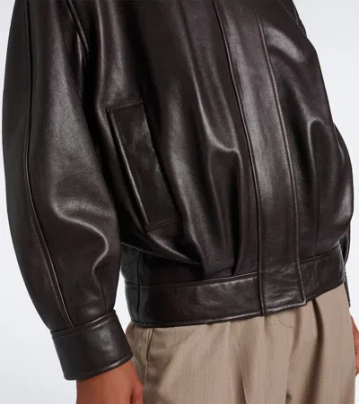 Arma Paula Leather Jacket In Brown