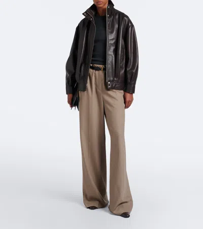 Arma Paula Leather Jacket In Brown