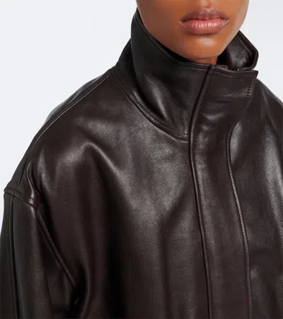Arma Paula Leather Jacket In Brown