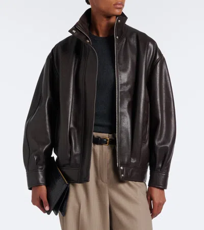 Arma Paula Leather Jacket In Brown
