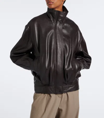 Arma Paula Leather Jacket In Brown
