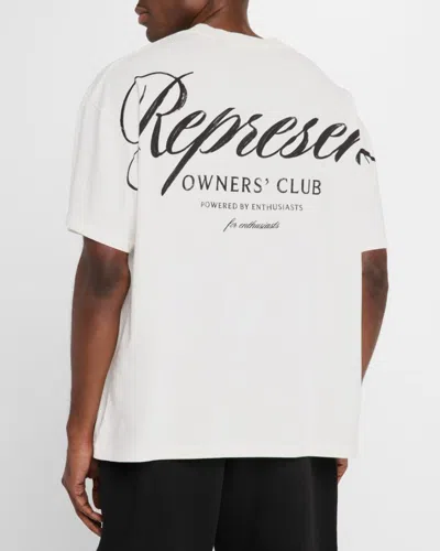Represent Owners Club Script Logo-print T-shirt In Flat White