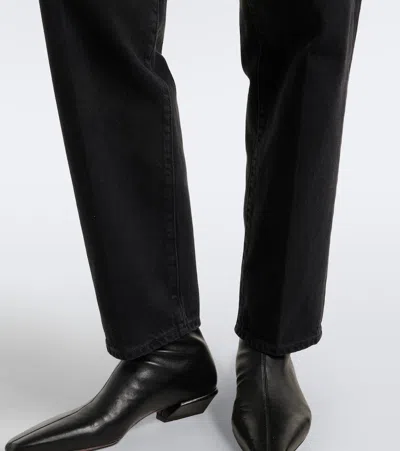 Agolde 80s High-rise Straight-leg Jeans In Black