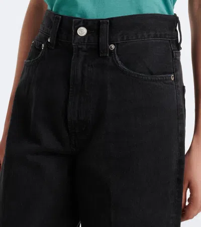 Agolde 80s High-rise Straight-leg Jeans In Black