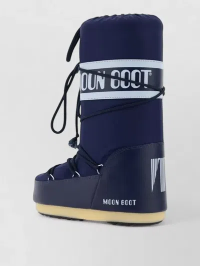 Moon Boot Padded Knee High Platform Waterproof Boots In Blue