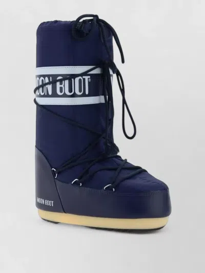 Moon Boot Padded Knee High Platform Waterproof Boots In Blue