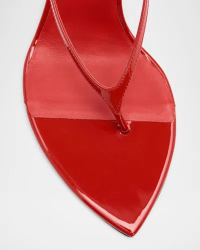 Alaïa 90mm Patent Leather Wedge Sandals In Burnt Orange