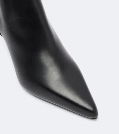 Max Mara Leather Ankle Boots In Black