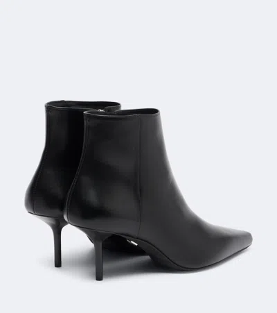 Max Mara Leather Ankle Boots In Black