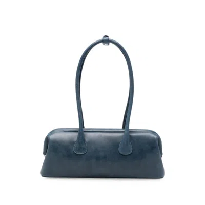 Osoi Boat Aged-effect Leather Tote Bag In Blue