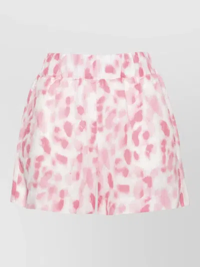 120% Lino Linen Lounge Shorts Relaxed Fit Pockets In Pink
