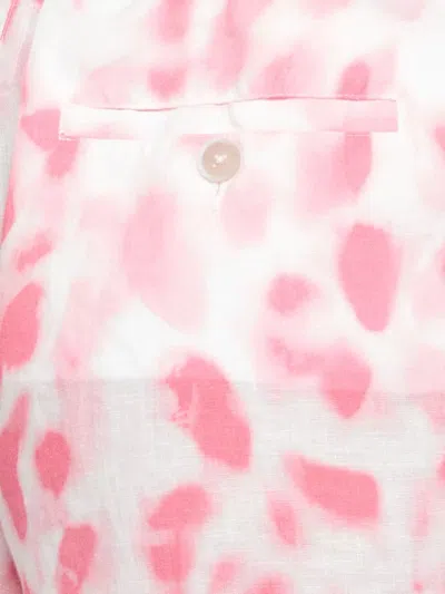 120% Lino Linen Lounge Shorts Relaxed Fit Pockets In Pink
