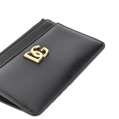 Dolce & Gabbana Leather Cardholder Pouch In Black