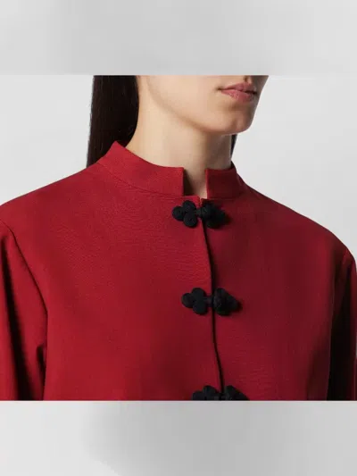 Rohe Jacket Mandarin Collar Button Front Pockets In Red