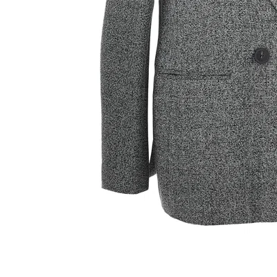 Emporio Armani Double-breasted Blazer In Grey
