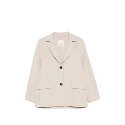 's Max Mara Melfi Notched-lapel Button-fastening Coat In Neutrals
