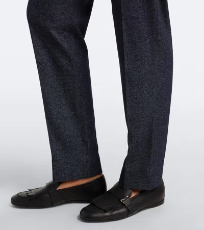 WOOL-BLEND TAPERED PANTS