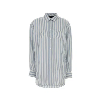 Gucci Striped Shirt In White/blue