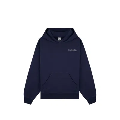 Sporty And Rich Logo-detail Hoodie In Blue