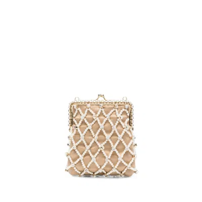 Rosantica Crystal-embellished Shoulder Bag In Gold/neutrals