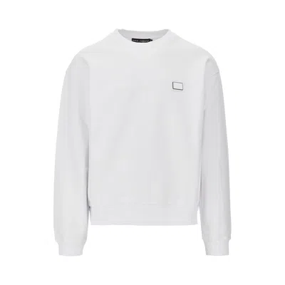 Dolce & Gabbana Logo Plate Crewneck Sweatshirt In White