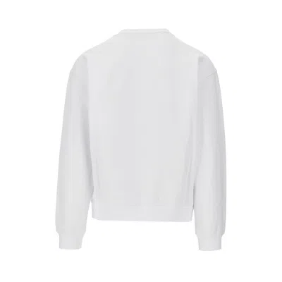 Dolce & Gabbana Logo Plate Crewneck Sweatshirt In White