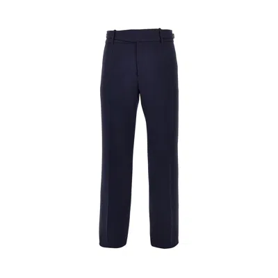 Dolce & Gabbana Wool Pants With Waist Straps In Blue
