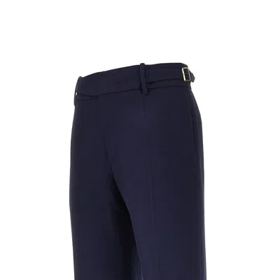 Dolce & Gabbana Wool Pants With Waist Straps In Blue