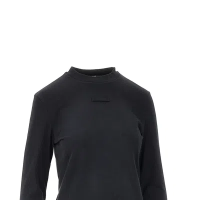 Jacquemus Long-sleeved 'gros Grain' T-shirt In Black