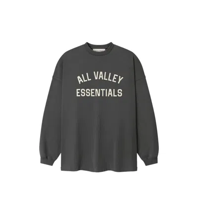 Essentials Merch Logo-print Long-sleeve T-shirt In Grey