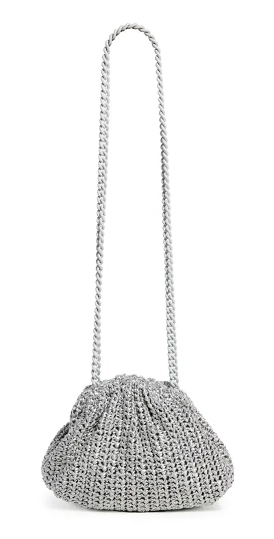 Maria La Rosa Mini Game Crochet Glow Shoulder Bag Silver In Silver